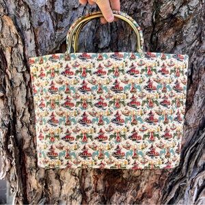 Vintage fabric Buddhist temple pattern handbag